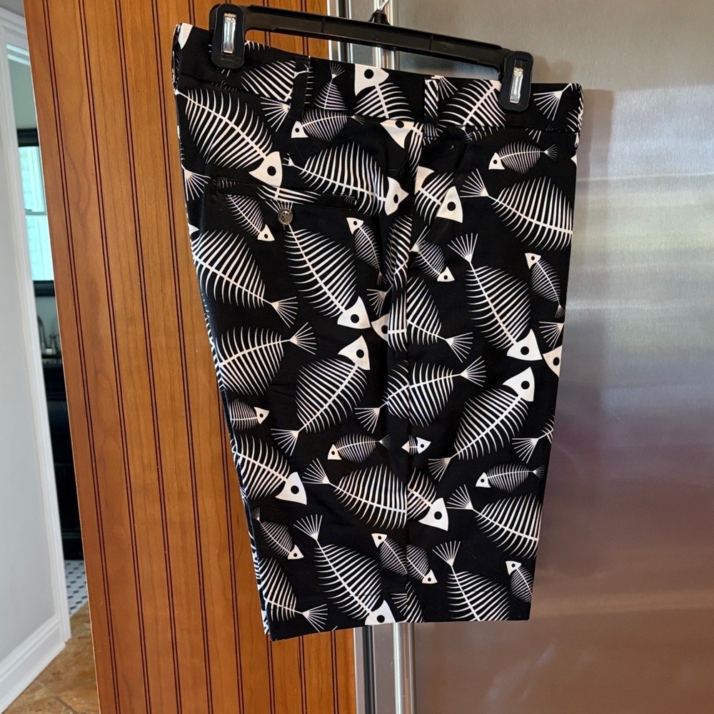 Black & White Fishbone Print Skirt